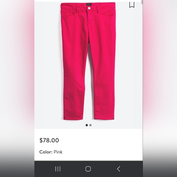 JUST BLACK ETHAN SPLIT HEM CAPRI SKINNY JEAN SIZE 30 PINK - Picture 11 of 11